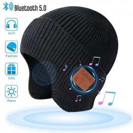 Wireless Bluetooth 5.0 Hat Outdoor Warm Music Headset with MIC for Handsfree Rechargeable Earphone Gift for Men and Women
