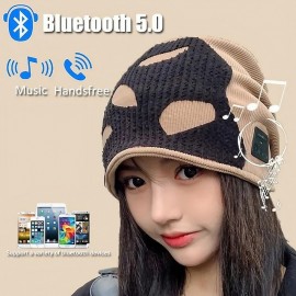 Wireless Bluetooth Headphones Winter Music Hat Warm Knitting Beanie Cap USB Rechargeable Sport Headset with MIC for Cell Phone
