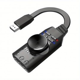 7.1 Channel External USB Computer Game Audio Card For Gaming External USB 3.5mm Adapter Audio Card Plug And Play PC Laptop
